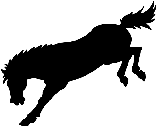Bucking horse silhouette vinyl sticker. Customize on line.       Animals Insects Fish 004-1096  